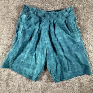 Adidas Drawstring Shorts Men's S (28W, 8" inseam) Teal Acid Wash Pockets